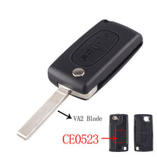 Load image into Gallery viewer, KEYYOU 2 Buttons Flip Folding Key Case Blank Shell For Peugeot 107 207 307 307S 308 407 607 2BT