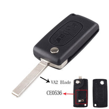 Load image into Gallery viewer, KEYYOU 2 Buttons Flip Folding Key Case Blank Shell For Peugeot 107 207 307 307S 308 407 607 2BT
