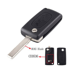 Load image into Gallery viewer, KEYYOU 2 Buttons Flip Folding Key Case Blank Shell For Peugeot 107 207 307 307S 308 407 607 2BT