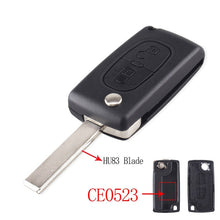 Load image into Gallery viewer, KEYYOU 2 Buttons Flip Folding Key Case Blank Shell For Peugeot 107 207 307 307S 308 407 607 2BT